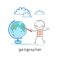 geographer shows on the globe N2