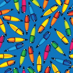 seamless pattern colored fountain pen