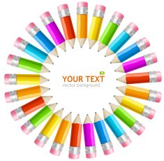 Rainbow pencils frame