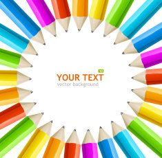 Rainbow pencils frame N2
