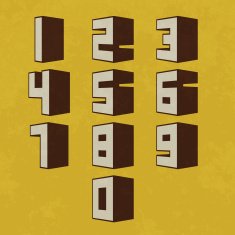 3D Number set with grunge N2