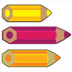 colored pencils isolated on white background