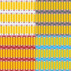 Seamless background set with pencil symbol