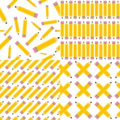 Seamless background set with pencil symbol N3