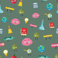 Back to school cute seamless pattern Background N3