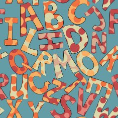 funny dotted letters seamless pattern N2