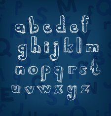 Stylized decorative doodle alphabet