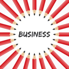 Business word with pencil background stock vector N2