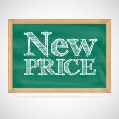 New price - the inscription chalk