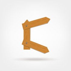 Letter made from wooden boards for your design N11