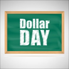 Dollar day green chalkboard with wooden frame