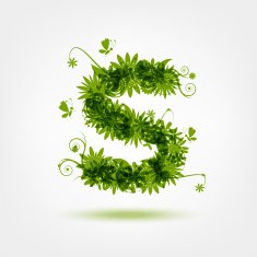 Green eco letter S for your design