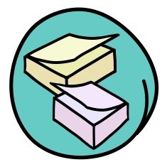 Two Adhesive Notes on Round Green Background