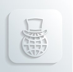 Gentleman's hat on a globe icon vector N2