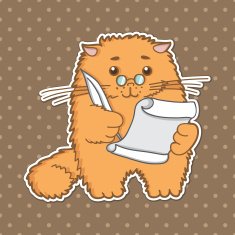 funny cartoon cat N283