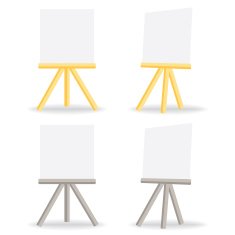 vector wooden easel drawing board