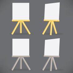 vector wooden easel drawing board N2