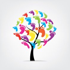 vector tree foot paw print