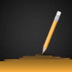 Yellow pencil drawing line