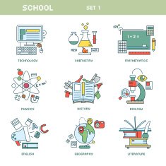Line style school subjects