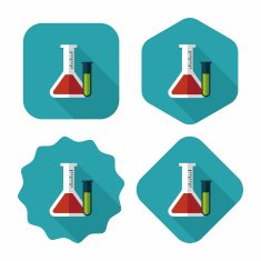 test tube flat icon with long shadow eps10 N30