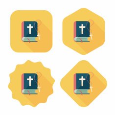 bible flat icon with long shadow eps10 N22