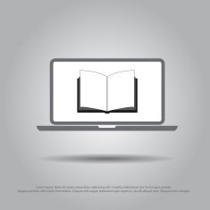 book in laptop vector icon