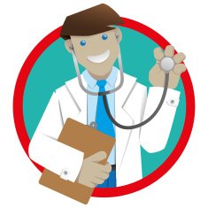 Man coat doctor or pharmacist botton