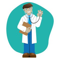 Man coat doctor or pharmacist