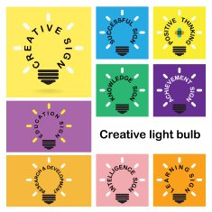 Creative light bulb idea concept business educaton sign