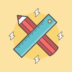 pencil and ruler crossed