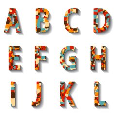 Retro Carnival Alphabet with Numbers N2