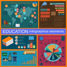 Education school infographics Set elements N8