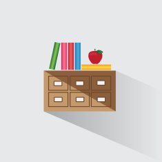 Vector illustration library catalog of books