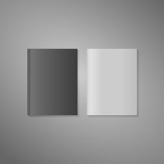 blank book cover in white and dark variant