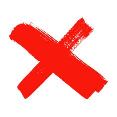 X - Red handwritten letter on white background N22