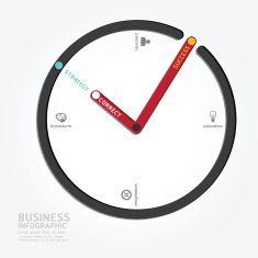 infographics vector clock design diagram line style template