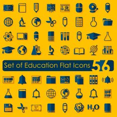 Set of education flat icons N87