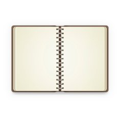 Open notebook with blank pages