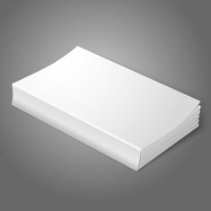 Realistic white blank softcover book Isolated on grey background for