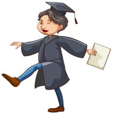 Happy man graduating