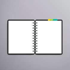 open blank white notebook