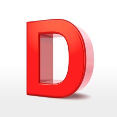 3d red letter D N2
