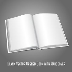 Blank white vector opened book or photo album for your N2