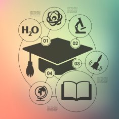 education infographic with unfocused background N87