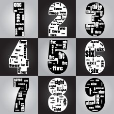 Typographic of number Vector Illustration