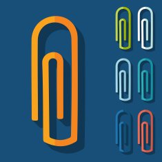 Flat design paper clip N12
