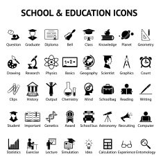 Large set of 40 school and education icons