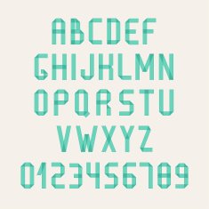 Simple colorful font Complete abc alphabet set Letters and numbers N2