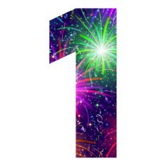 Number of colorful firework one